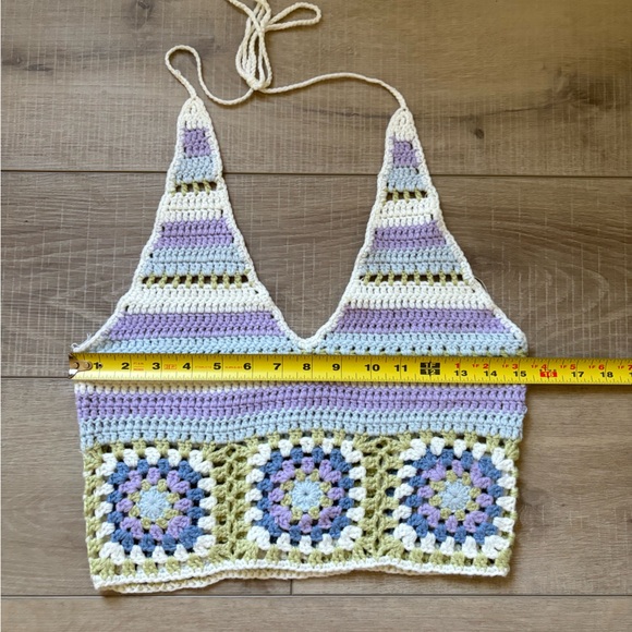 Pretty Garbage Multicolor Crochet Halter Top - Picture 3 of 6